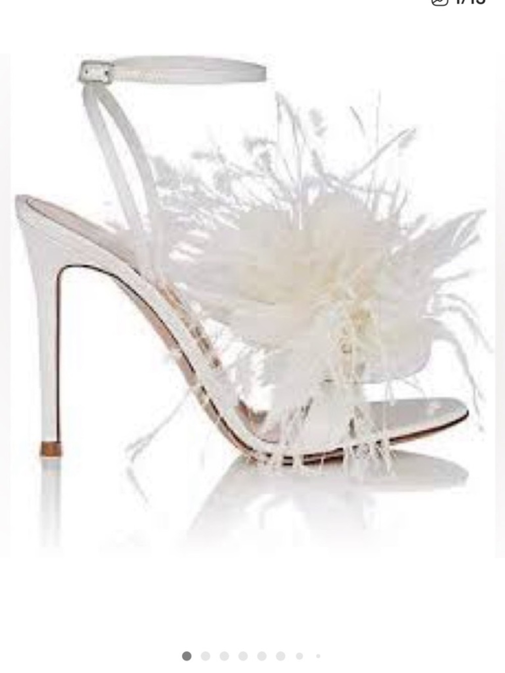 NWT Gianvito Rossi Selah Off White Feather Embellished Satin 4 Inch Heels 39.5